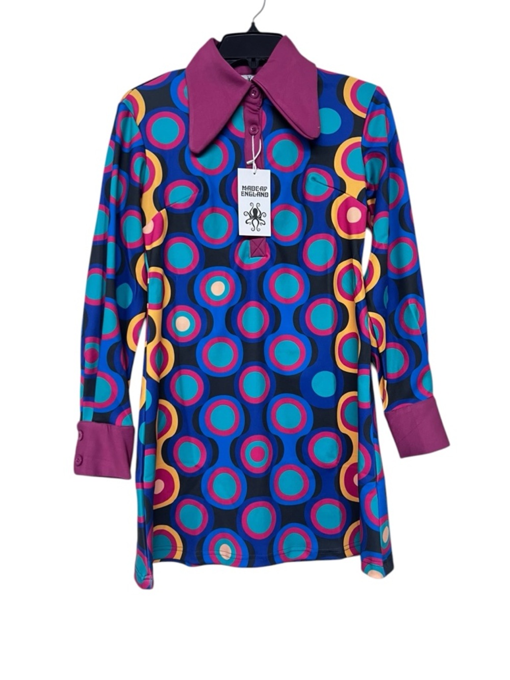 New Madcap England Daydream 70s Circle Big Collar Dress Retro